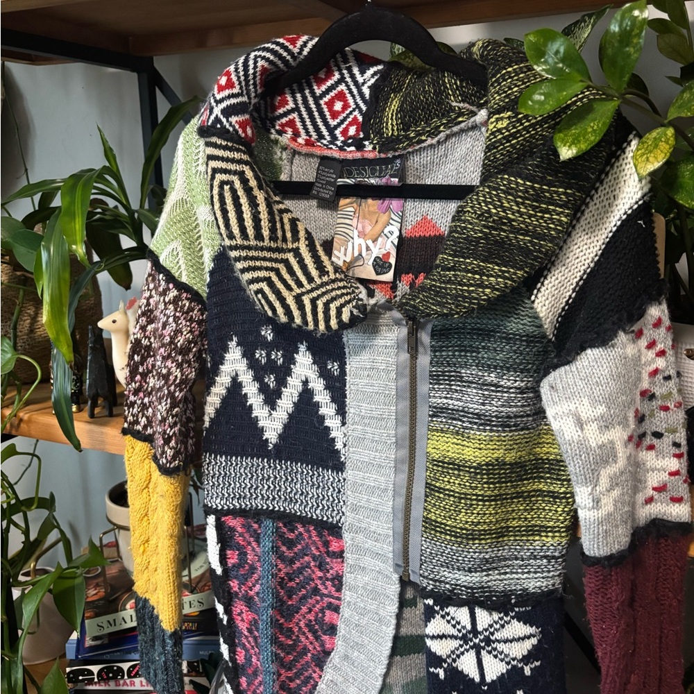 Desigual Women's Multicolor Patchwork Cardigan Sw… - image 2